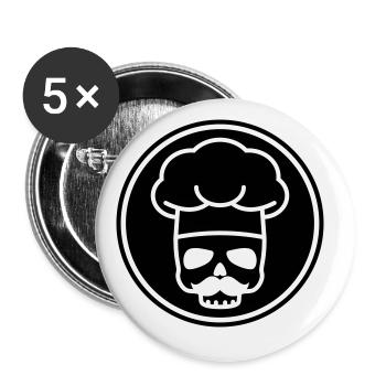 Koch skull icon - Buttons large 2.2''/56 mm (5-pack) - white - Front