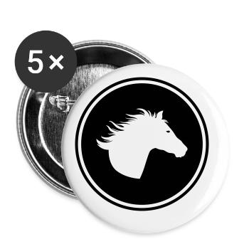 Horse icon - Buttons large 2.2''/56 mm (5-pack) - white - Front