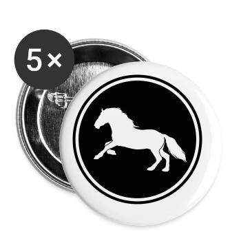 Horse Horse icon - Buttons large 2.2''/56 mm (5-pack) - white - Front