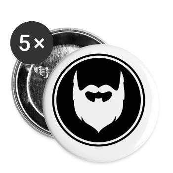Symbole de barbe - Lot de 5 grands badges (56 mm) - blanc - Devant