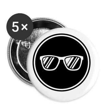 Sonnenbrille Symbol - Buttons groß 56 mm (5er Pack) - Weiß - Vorne