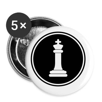 chess piece king - Buttons large 2.2''/56 mm (5-pack) - white - Front