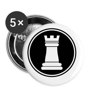 pièce d'échecs - Lot de 5 grands badges (56 mm) - blanc - Devant