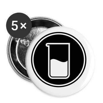 Chimie des tubes à essai - Lot de 5 grands badges (56 mm) - blanc - Devant