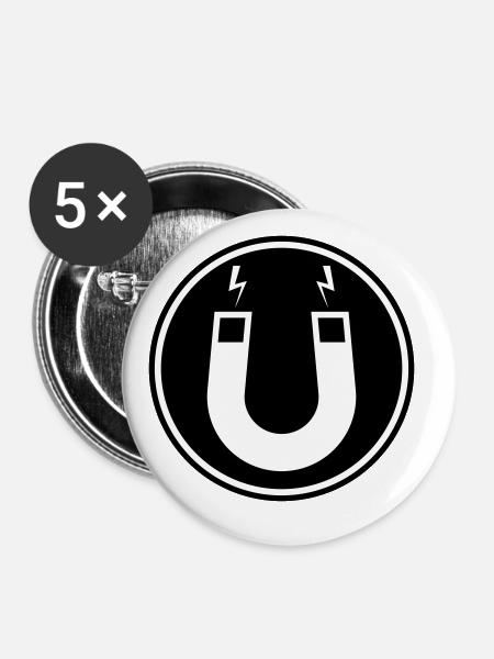 Hufeisen magnet - Buttons groß 56 mm (5er Pack) - Weiß