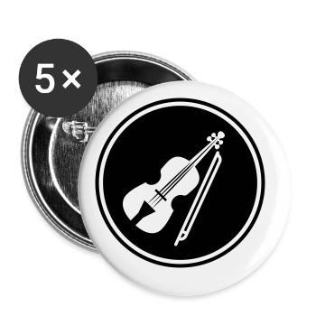 Violin Icon symbol - Buttons large 2.2''/56 mm (5-pack) - white - Front