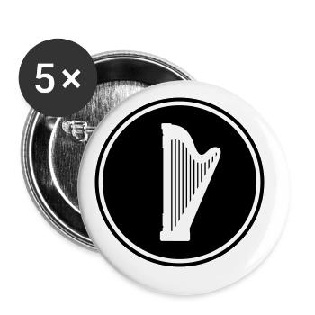 Harp symbol - Buttons large 2.2''/56 mm (5-pack) - white - Front