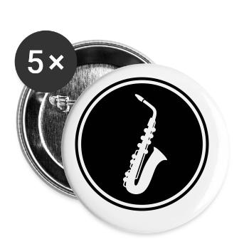 Trumpet Symbol - Buttons large 2.2''/56 mm (5-pack) - white - Front