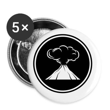 Vulkan icon symbol - Buttons groß 56 mm (5er Pack) - Weiß - Vorne