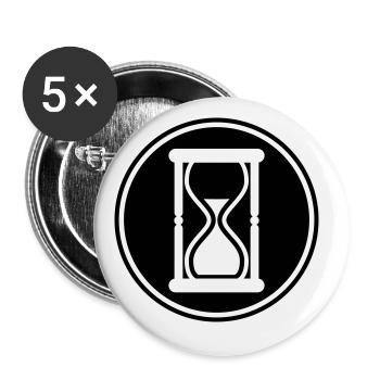 Icône en forme de sablier - Lot de 5 grands badges (56 mm) - blanc - Devant