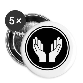 hands icon symbol - Buttons large 2.2''/56 mm (5-pack) - white - Front