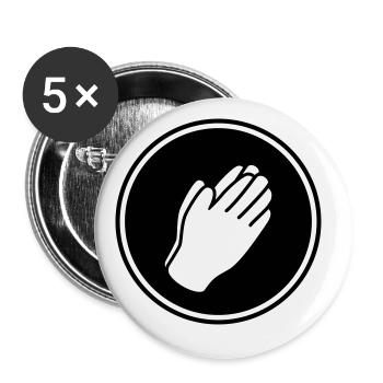 Hands icon - Buttons large 2.2''/56 mm (5-pack) - white - Front