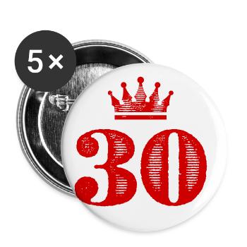 30 Number crown - Buttons large 2.2''/56 mm (5-pack) - white - Front