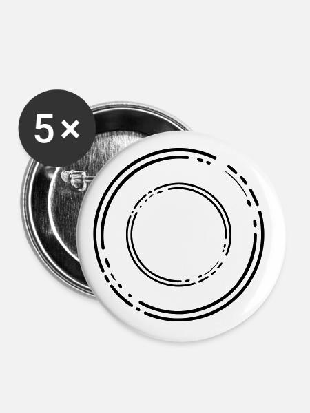 Kreis Design - Buttons groß 56 mm (5er Pack) - Weiß