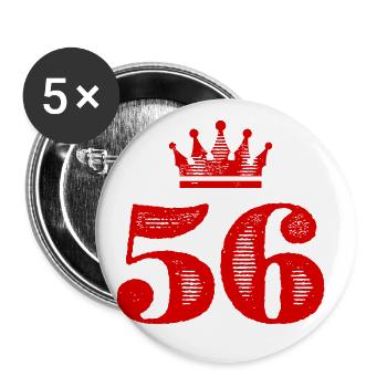 56 Couronne numérique - Lot de 5 grands badges (56 mm) - blanc - Devant