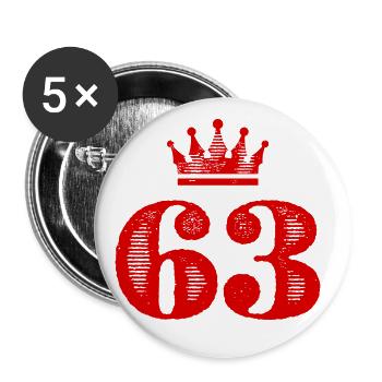 63 Couronne numérique - Lot de 5 grands badges (56 mm) - blanc - Devant