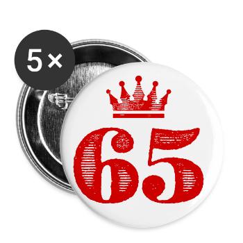 65 Couronne numérique - Lot de 5 grands badges (56 mm) - blanc - Devant