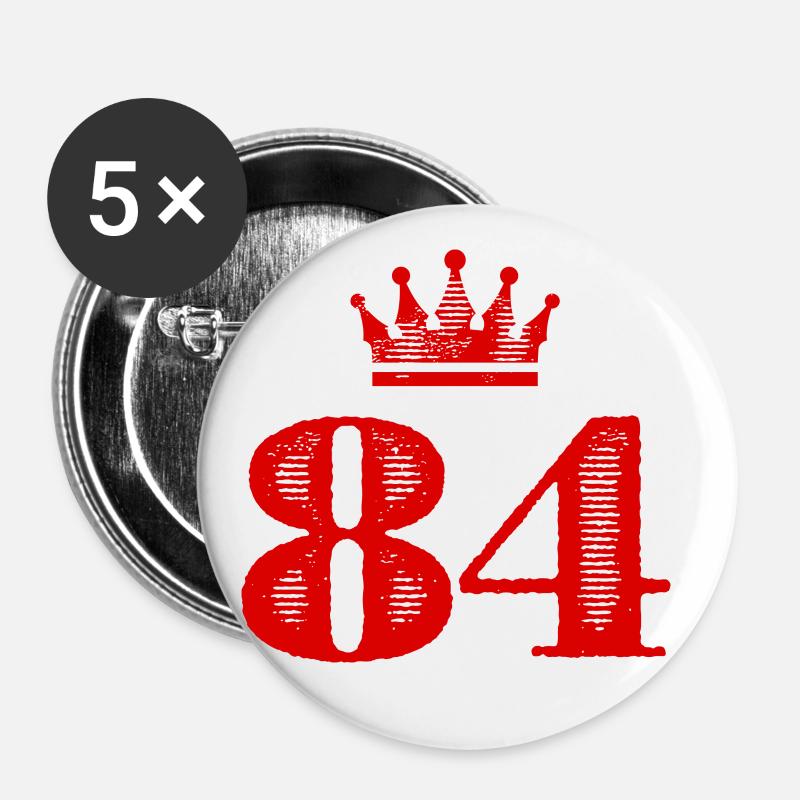 84 Number crown - Buttons large 2.2''/56 mm (5-pack) - white