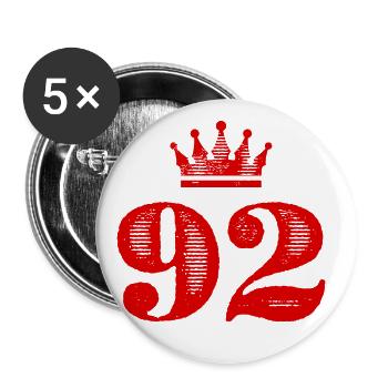 92 Couronne numérique - Lot de 5 grands badges (56 mm) - blanc - Devant