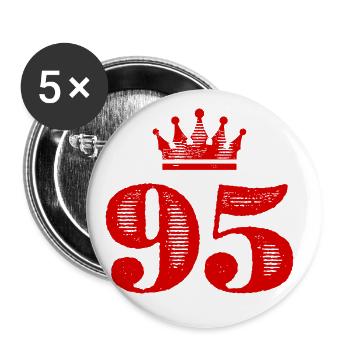 95 Couronne numérique - Lot de 5 grands badges (56 mm) - blanc - Devant