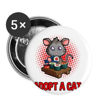 Possum Design für Opossum Liebhaber und Possum - Buttons groß 56 mm (5er Pack) - Weiß - Vorne