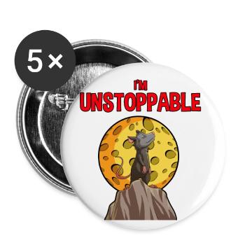 Possum Design für Opossum Liebhaber und Possum - Buttons groß 56 mm (5er Pack) - Weiß - Vorne