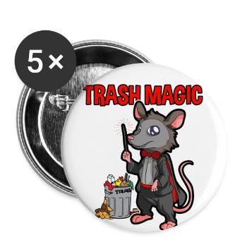 Opossum Design for Possum Fans and Opossum Fans - Buttons large 2.2''/56 mm (5-pack) - white - Front