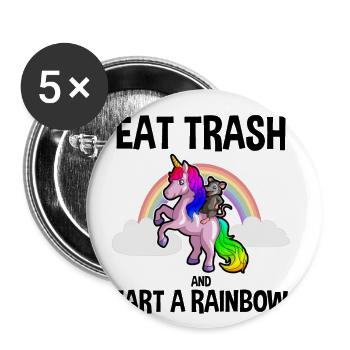 Possum Design für Opossum Liebhaber und Possum - Buttons groß 56 mm (5er Pack) - Weiß - Vorne