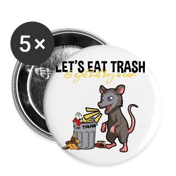 Opossum saying for animal lovers and possum - Buttons large 2.2''/56 mm (5-pack) - white - Front