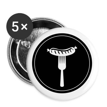 Icône de la viande Bratwurst - Lot de 5 grands badges (56 mm) - blanc - Devant