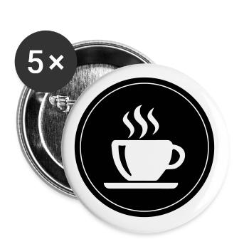 Coffee Cup Coffee - Buttons large 2.2''/56 mm (5-pack) - white - Front