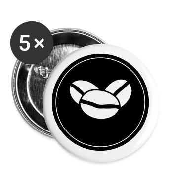 Kaffeebohne Symbol - Buttons groß 56 mm (5er Pack) - Weiß - Vorne