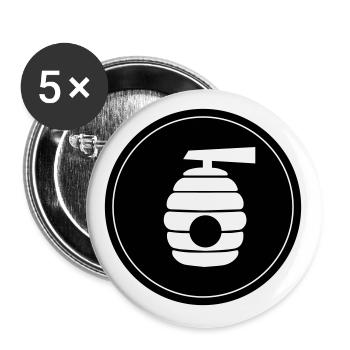 Beekeeper Icon honey - Buttons large 2.2''/56 mm (5-pack) - white - Front