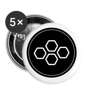 Beekeeper symbol - Buttons large 2.2''/56 mm (5-pack) - white - Front
