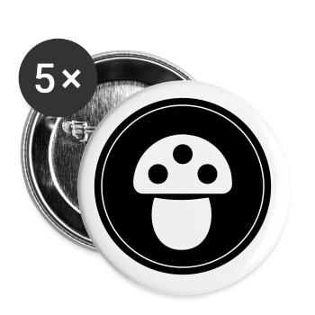 Mushrooms Symbol - Buttons large 2.2''/56 mm (5-pack) - white - Front