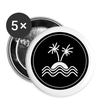 Palm Island Symbol - Buttons large 2.2''/56 mm (5-pack) - white - Front