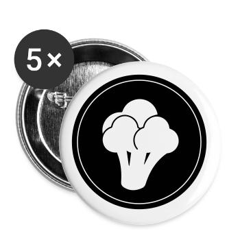 Légumes brocolis - Lot de 5 grands badges (56 mm) - blanc - Devant