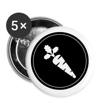 Carrot Symbol - Buttons large 2.2''/56 mm (5-pack) - white - Front