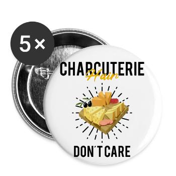 Amateurs de Gouda pour Gouda fumé - Lot de 5 grands badges (56 mm) - blanc - Devant
