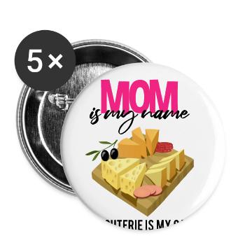 Devis fromagerie pour les amateurs de fromage Gouda et de Gouda - Lot de 5 grands badges (56 mm) - blanc - Devant