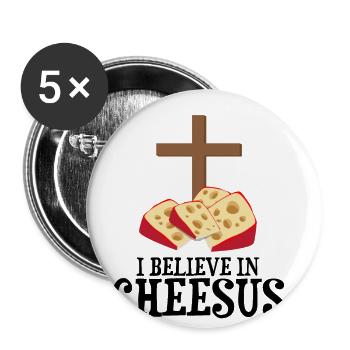 Devis fromagerie pour les amateurs de fromage Gouda et de Gouda - Lot de 5 grands badges (56 mm) - blanc - Devant
