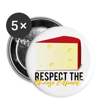 Design de fromage Gouda pour Fnas Gouda et Charcuterie - Lot de 5 grands badges (56 mm) - blanc - Devant