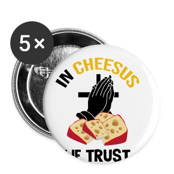 Amateurs de Gouda pour Gouda fumé - Lot de 5 grands badges (56 mm) - blanc - Devant