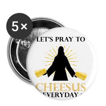 Design de fromage Gouda pour Fnas Gouda et Charcuterie - Lot de 5 grands badges (56 mm) - blanc - Devant