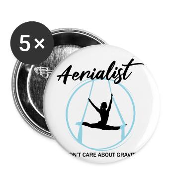 Aerial Silk Dancer für Aerial Ribbon und Aerialist - Buttons groß 56 mm (5er Pack) - Weiß - Vorne