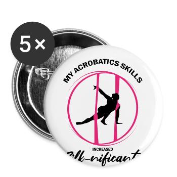Aerial Silks für Aerial Yoga und Aerial Gymnastics - Buttons groß 56 mm (5er Pack) - Weiß - Vorne