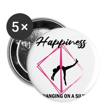 Danseur de soie aérienne pour ruban aérien et acrobate - Lot de 5 grands badges (56 mm) - blanc - Devant