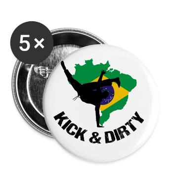 Capoeira for Mixed Martial Arts and Kickboxing - Buttons large 2.2''/56 mm (5-pack) - white - Front
