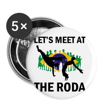 Capoeira for Mixed Martial Arts and Kickboxing - Buttons large 2.2''/56 mm (5-pack) - white - Front