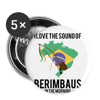 Dicton de danse afro-brésilienne pour la Capoeira - Lot de 5 grands badges (56 mm) - blanc - Devant